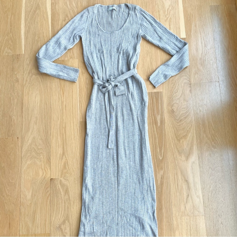 Anna Field Mom Heather Grey Ribbed Bodycon Dress Sz S